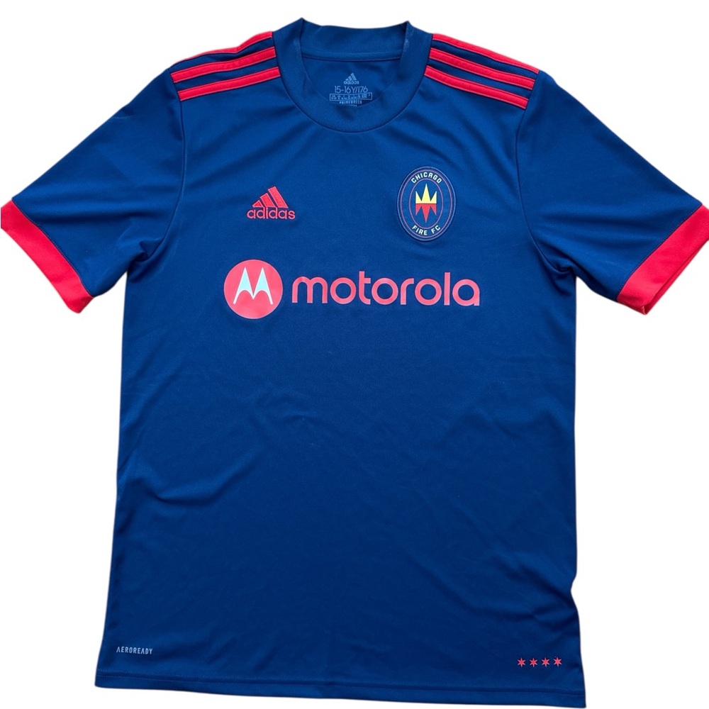Adidas‎ Chicago Fire Soccer Jersey Navy Blue Size 15-16 Y Futbol Jersey Kit MLS - Picture 2 of 8